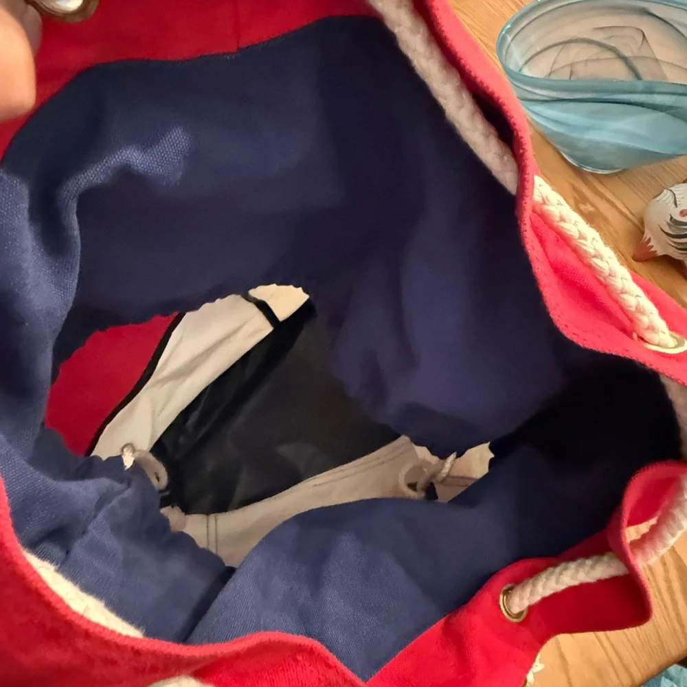 Disney Cruise Line Red, Blue, and White Duffle Bag